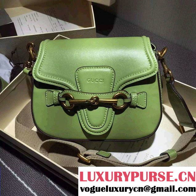 Gucci Lady Web Hand-stained Leather Shoulder Small Bag 380573 Light Green 2015