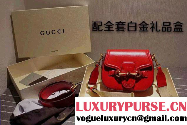 Gucci Lady Web Hand-stained Leather Shoulder Small Bag 380573 Red 2015