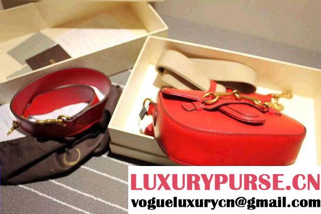 Gucci Lady Web Hand-stained Leather Shoulder Small Bag 380573 Red 2015