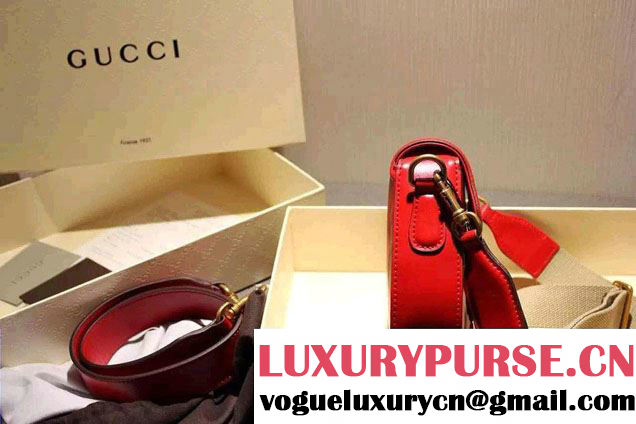 Gucci Lady Web Hand-stained Leather Shoulder Small Bag 380573 Red 2015