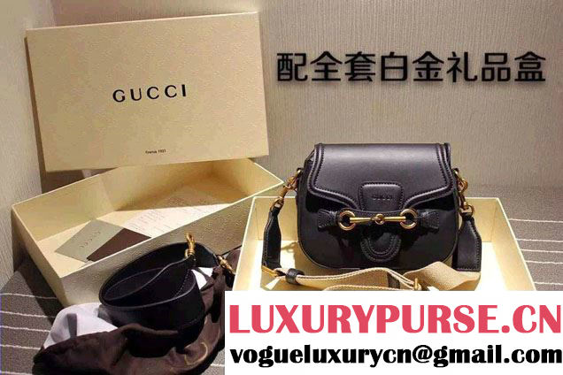 Gucci Lady Web Hand-stained Leather Shoulder Small Bag 380573 Black 2015