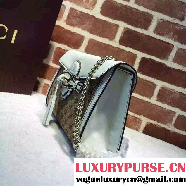 Gucci Emily Guccissima Leather Chain Shoulder Bag 295402 White 2015
