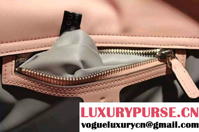 Gucci Interlocking Leather Shoulder Medium Bag 387604 Nude Pink 2015