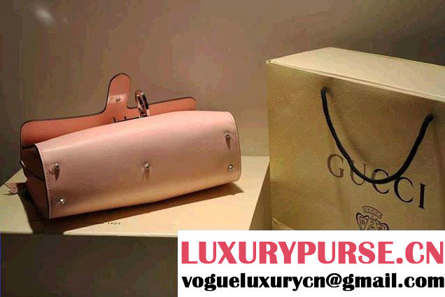 Gucci Interlocking Leather Shoulder Medium Bag 387604 Nude Pink 2015
