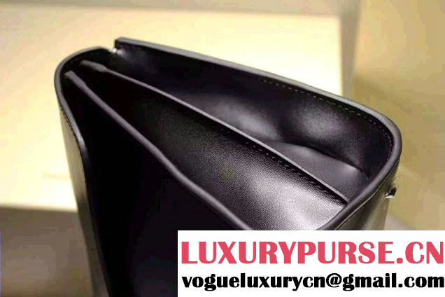 Gucci Interlocking Leather Shoulder Medium Bag 387604 Black 2015