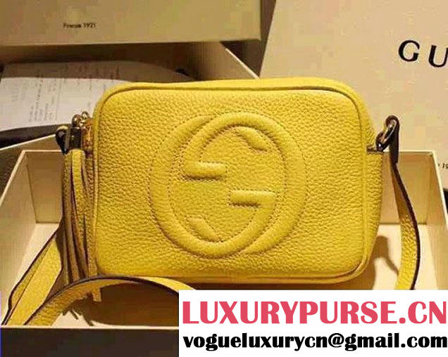 Gucci Soho Leather Disco Small Bag 308364 Yellow 2015