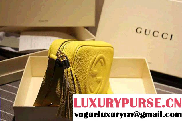 Gucci Soho Leather Disco Small Bag 308364 Yellow 2015