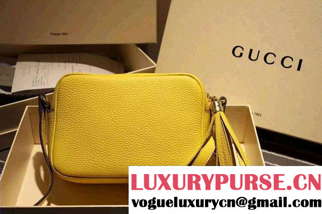 Gucci Soho Leather Disco Small Bag 308364 Yellow 2015