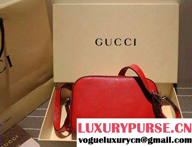 Gucci Soho Studded Leather Disco Small Bag 308364 Red 2015
