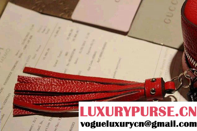 Gucci Soho Studded Leather Disco Small Bag 308364 Red 2015
