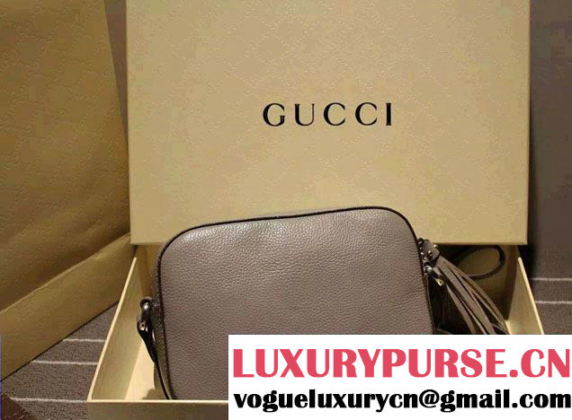 Gucci Soho Studded Leather Disco Small Bag 308364 Gray 2015