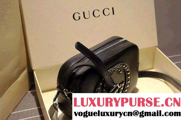 Gucci Soho Studded Leather Disco Small Bag 308364 Black 2015