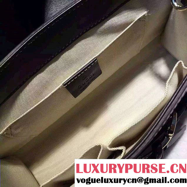 Gucci Emily Guccissima Leather Chain Shoulder Bag 295402 Black/Apricot 2015