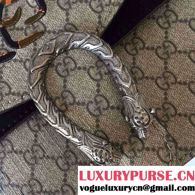 Gucci Dionysus GG Supreme Bee Embroidered Shoulder Bag 400249 Black 2015