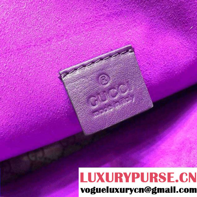 Gucci Dionysus GG Supreme Bird Embroidered Shoulder Bag 400249 Purple 2015