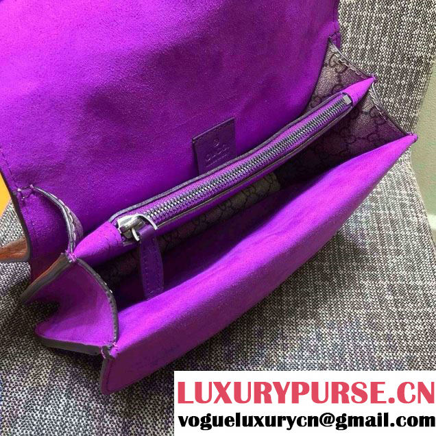 Gucci Dionysus GG Supreme Bird Embroidered Shoulder Bag 400249 Purple 2015