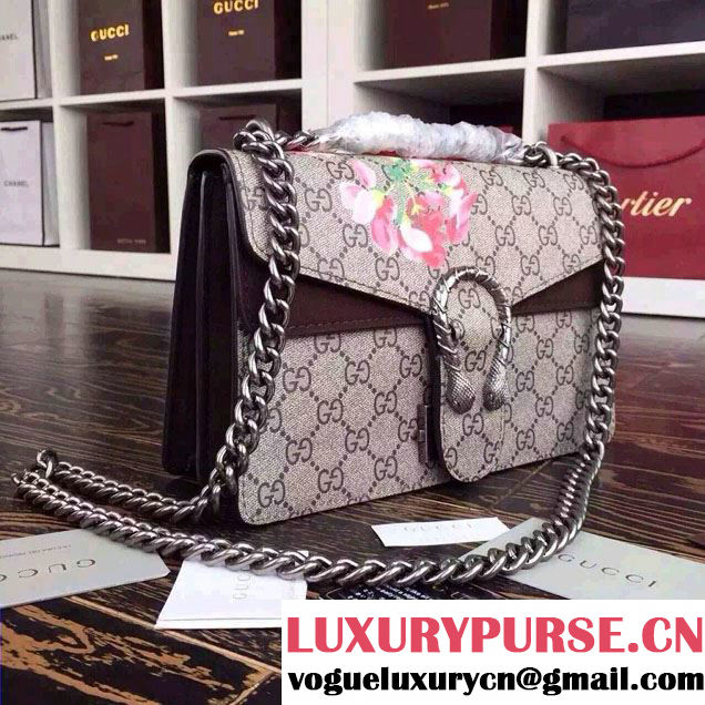 Gucci Dionysus Blooms Print GG Supreme Shoulder Bag 400249 Tan 2015