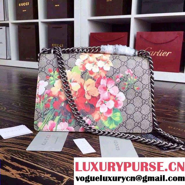 Gucci Dionysus Blooms Print GG Supreme Shoulder Bag 400249 Pink 2015