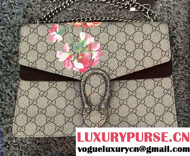 Gucci Dionysus Blooms Print GG Supreme Shoulder Bag 400235 Tan 2015