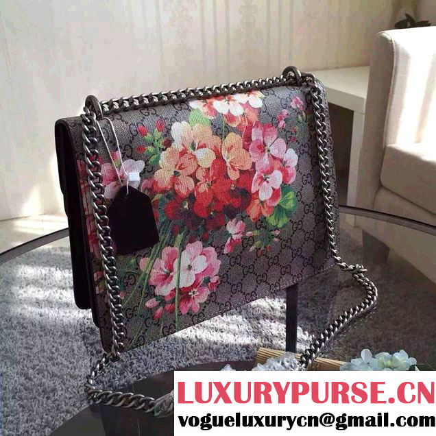 Gucci Dionysus Blooms Print GG Supreme Shoulder Bag 400235 Tan 2015