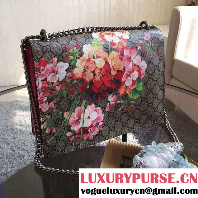 Gucci Dionysus Blooms Print GG Supreme Shoulder Bag 400235 Pink 2015