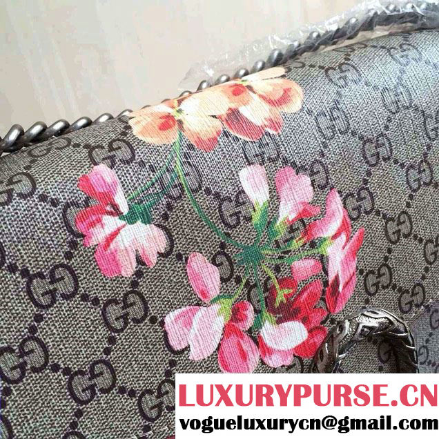 Gucci Dionysus Blooms Print GG Supreme Shoulder Bag 400235 Pink 2015