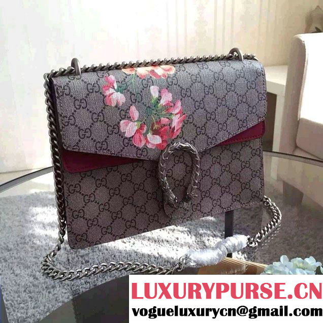 Gucci Dionysus Blooms Print GG Supreme Shoulder Bag 400235 Burgundy 2015