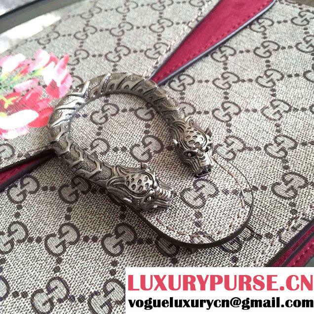Gucci Dionysus Blooms Print GG Supreme Shoulder Bag 400235 Burgundy 2015