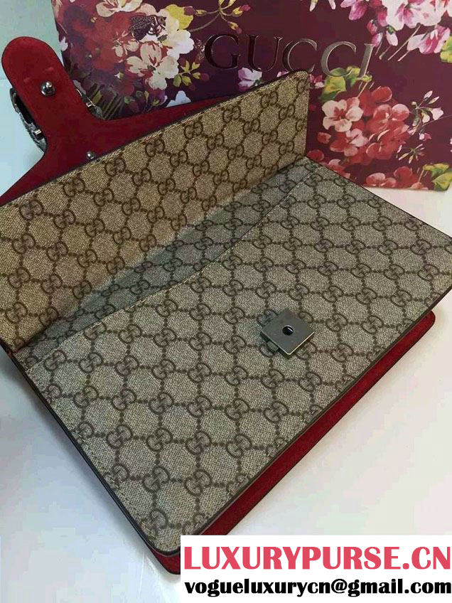 Gucci Dionysus GG Supreme Canvas Shoulder Bag 400249 Red 2015