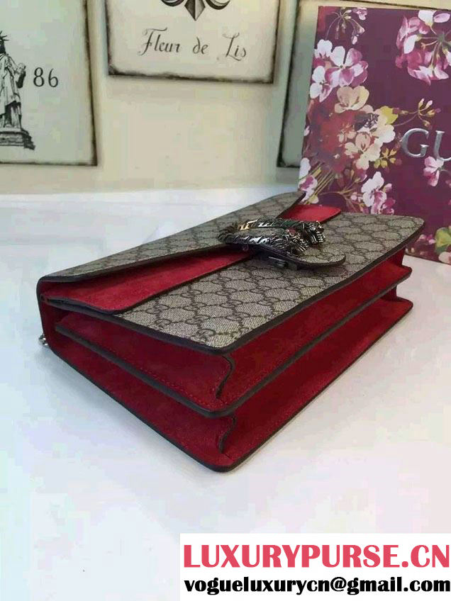 Gucci Dionysus GG Supreme Canvas Shoulder Bag 400249 Red 2015