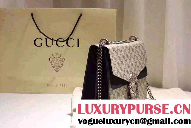 Gucci Dionysus GG Supreme Canvas Shoulder Bag 403348 Black 2015