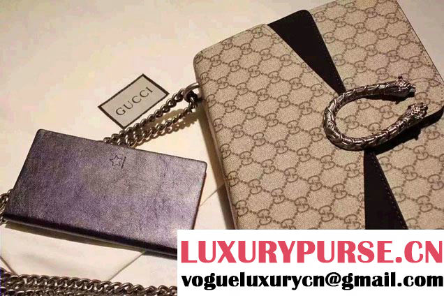Gucci Dionysus GG Supreme Canvas Shoulder Bag 403348 Black 2015