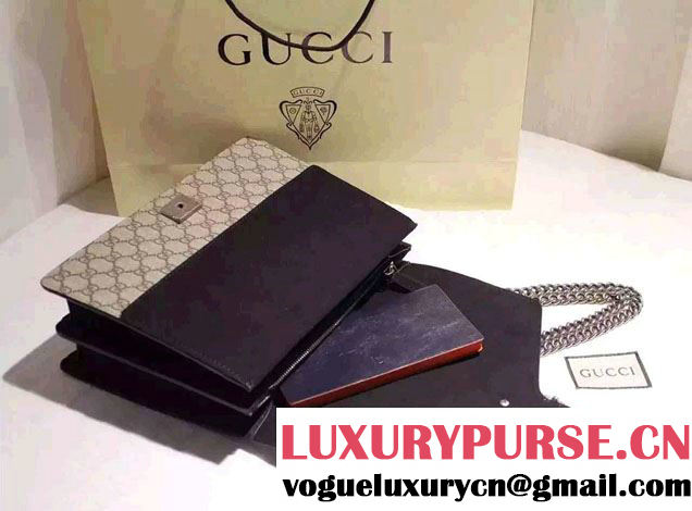 Gucci Dionysus GG Supreme Canvas Shoulder Bag 403348 Black 2015