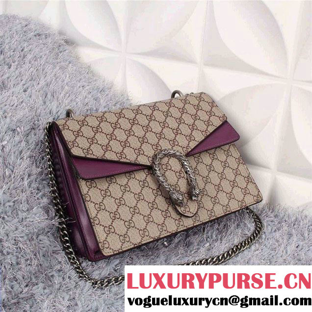 Gucci Dionysus GG Supreme Canvas Shoulder Bag 403348 Purple 2015