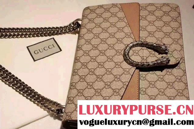 Gucci Dionysus GG Supreme Canvas Shoulder Bag 403348 Apricot 2015