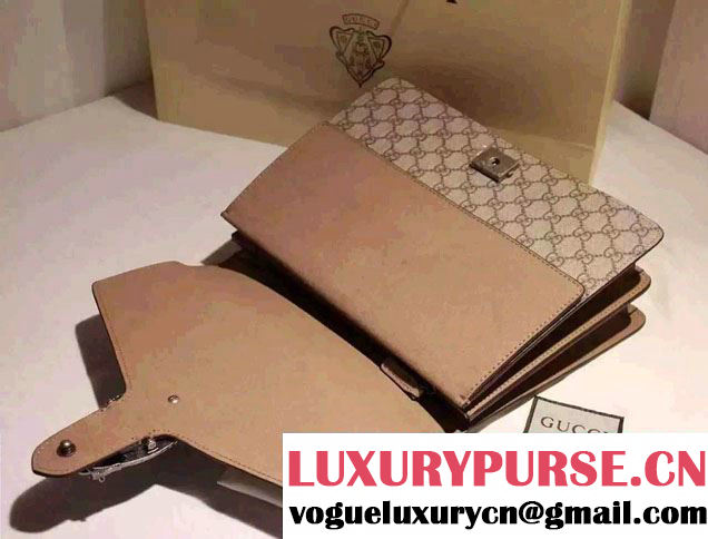 Gucci Dionysus GG Supreme Canvas Shoulder Bag 403348 Apricot 2015