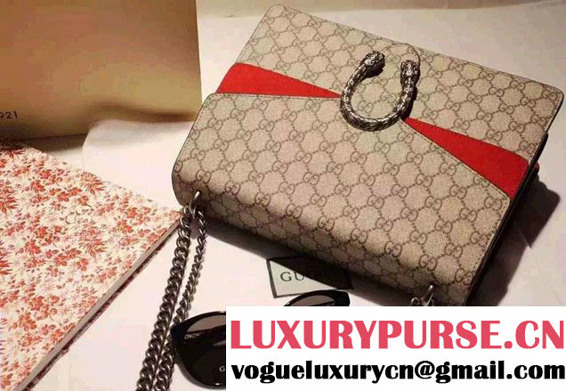 Gucci Dionysus GG Supreme Canvas Shoulder Bag 403348 Red 2015