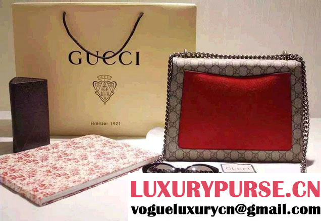Gucci Dionysus GG Supreme Canvas Shoulder Bag 403348 Red 2015