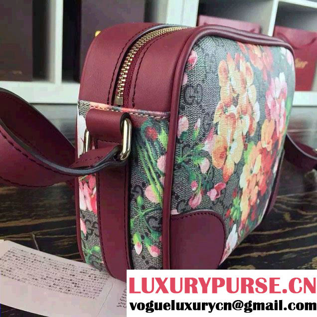 Gucci Dionysus Blooms Print GG Supreme Camara Bag 387507 Burgundy 2015