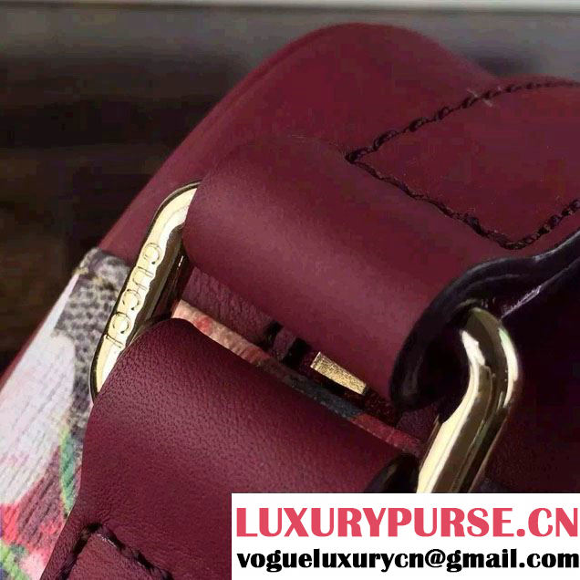 Gucci Dionysus Blooms Print GG Supreme Camara Bag 387507 Burgundy 2015