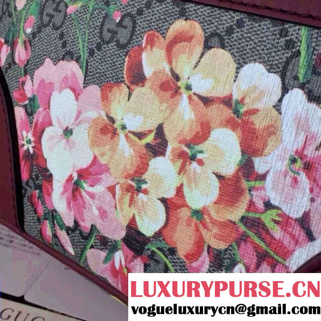 Gucci Dionysus Blooms Print GG Supreme Camara Bag 387507 Burgundy 2015