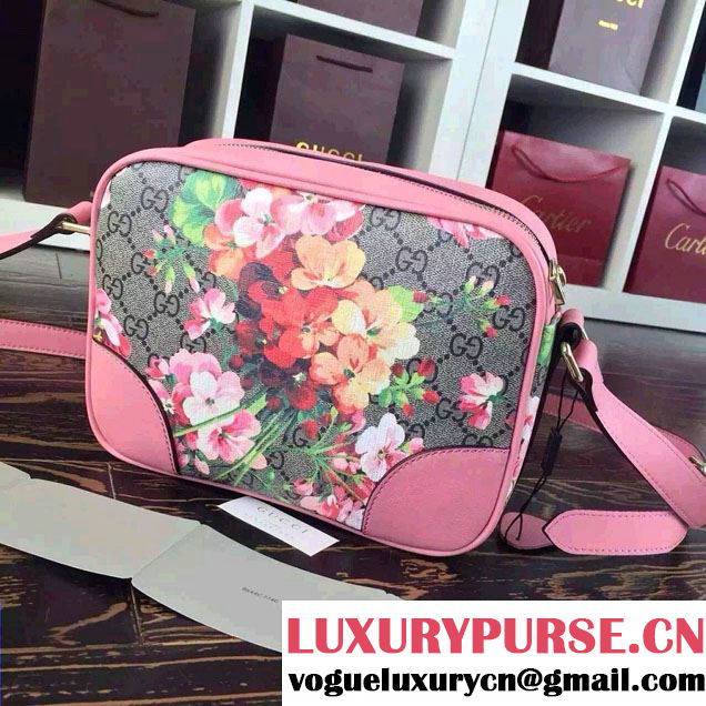 Gucci Dionysus Blooms Print GG Supreme Camara Bag 387507 Pink 2015