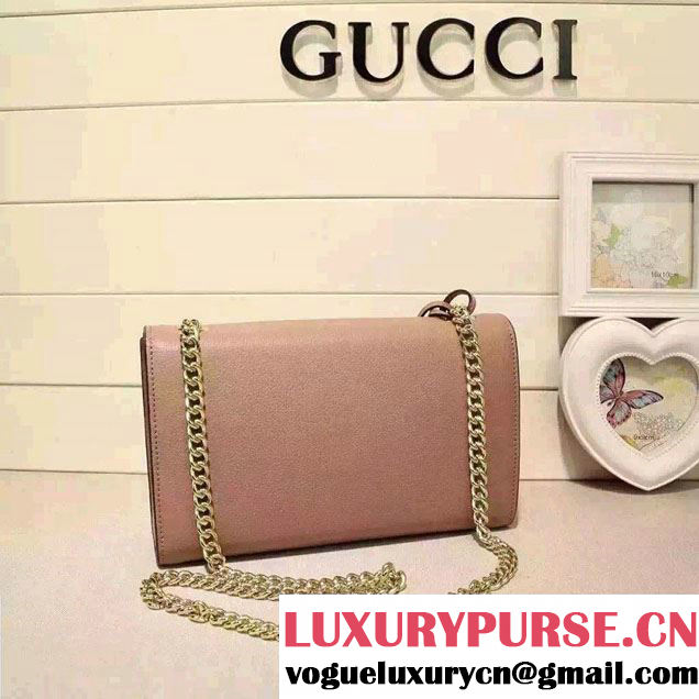 Gucci Miss Bamboo Leather Shoulder Bag 387611 Nude Pink 2015