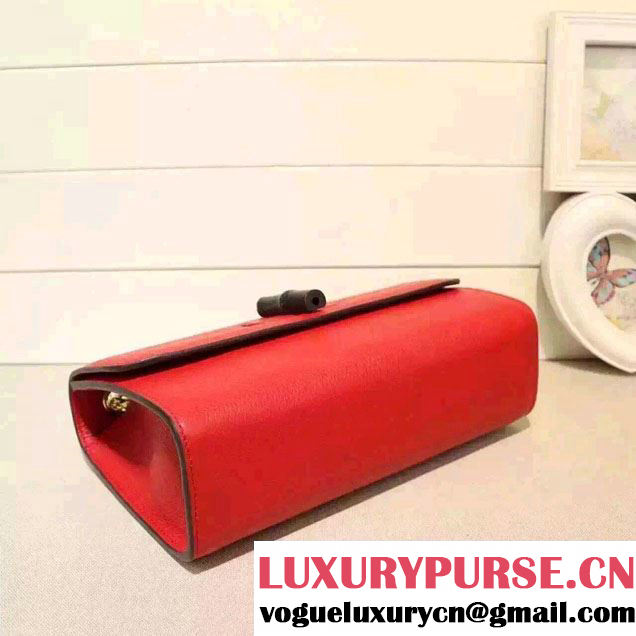 Gucci Miss Bamboo Leather Shoulder Bag 387611 Red 2015