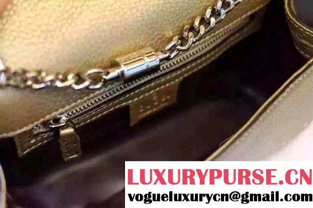 Gucci Miss Bamboo Studded Leather Shoulder Bag 387611 Gold 2015