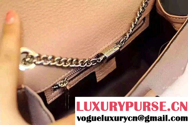 Gucci Miss Bamboo Studded Leather Shoulder Bag 387611 Nude Pink 2015