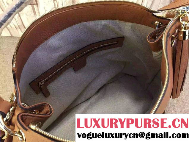 Gucci Soho Calfskin Leather Shoulder Bag 408825 Brown 2016