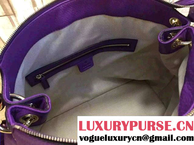 Gucci Soho Calfskin Leather Shoulder Bag 408825 Purple 2016