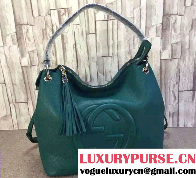 Gucci Soho Calfskin Leather Shoulder Bag 408825 Green 2016