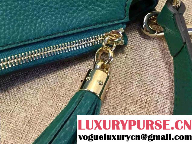 Gucci Soho Calfskin Leather Shoulder Bag 408825 Green 2016